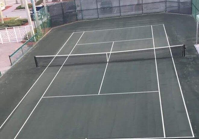 City of Delray Beach Tennis Court Laser Grading - Maintenance and Repairs - Professional Tennis Court Services